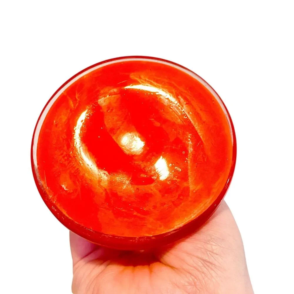 Bold Vintage Orange Art Glass Vase Mid Century Modern MCM Retro Mod Space Age